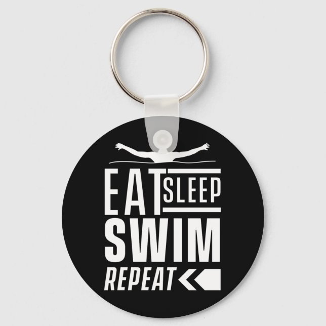 Porte-clés Mangez Sleep Swim Répéter (Recto)