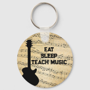 Porte-clés Mangez Sleep Teach Music Répéter Musique Humour