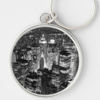 Porte-clés Manhattan New York nuit Noir et blanc