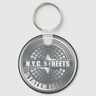 Porte-clés Manhole Staten Island Gray