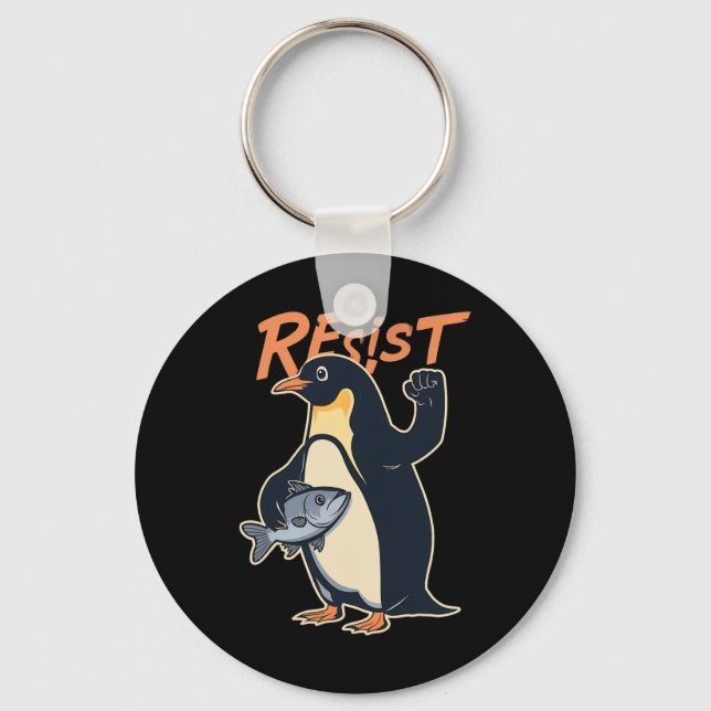 Porte-clés Manifestation de protestation de l'activiste Pengu (Recto)