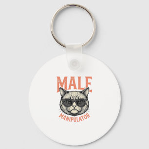 Porte-clés Manipulateur Masculin Lunettes de Soleil Chat Drôl