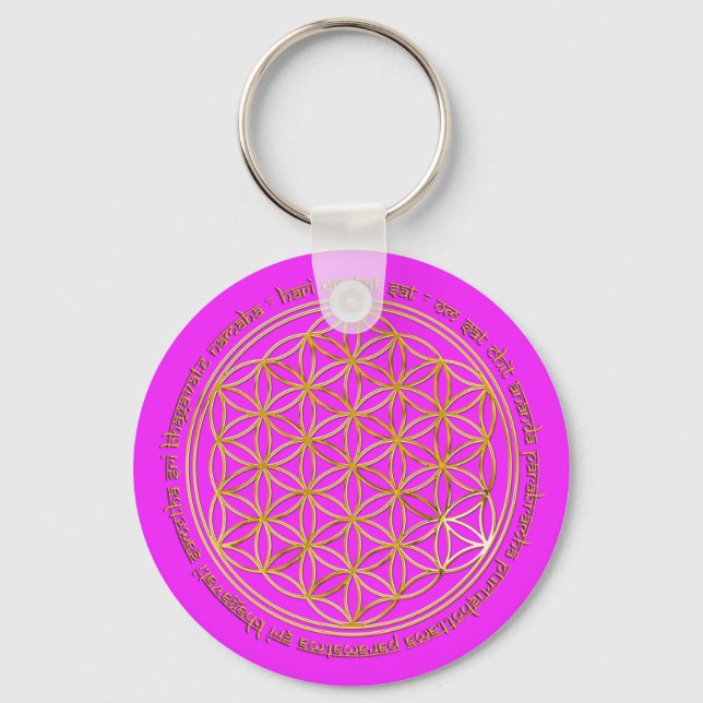 Porte-clés Mantra Moola / Blume Des Lebens | rose (Recto)