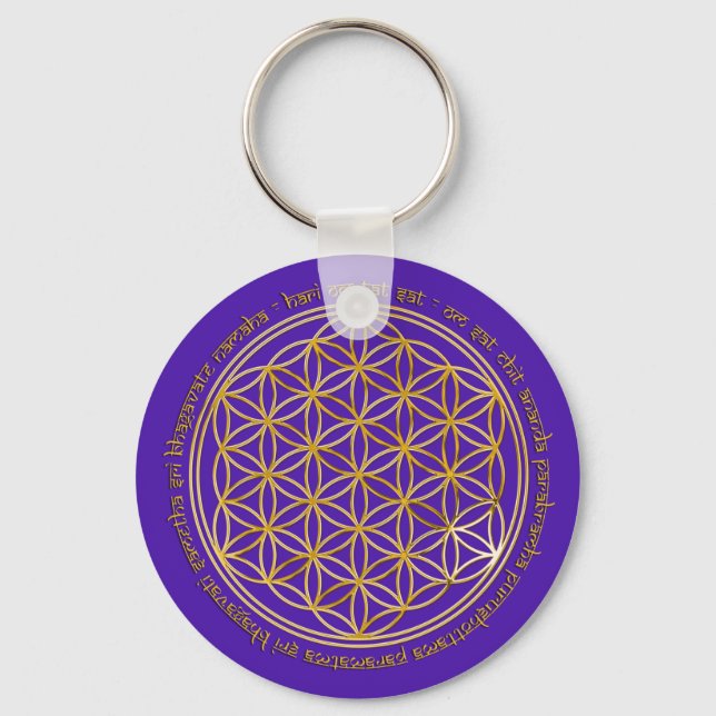 Porte-clés Mantra Moola / Blume Des Lebens | violet (Recto)