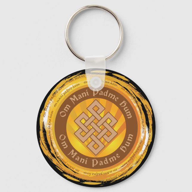 Porte-clés Mantra Tibétain sans fin noeud (Recto)