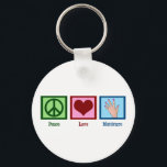 Porte-clés Manucure Peace Love<br><div class="desc">Un signe de paix,  un coeur,  et des ongles magnifiquement manucurés. Un cadeau mignon pour un manicuriste.</div>