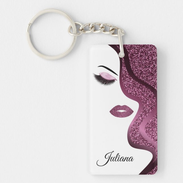 Porte-clés Maquillage avec effet parties scintillant (Devant)
