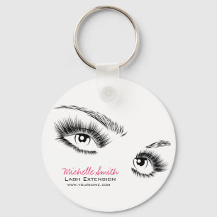 Porte-clés Maquillage chic minimaliste noir et blanc