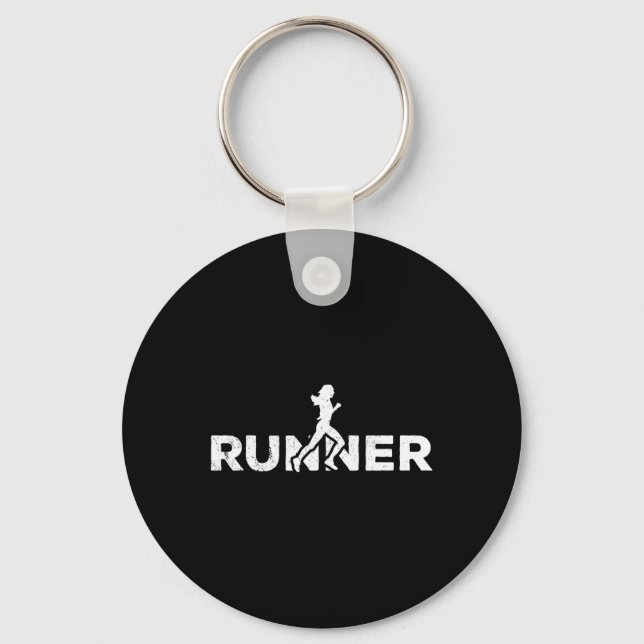 Porte-clés Marathon de course Silhouette Jogging (Recto)
