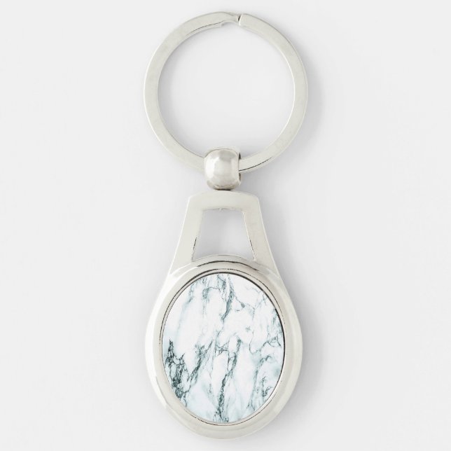 Porte-clés Marbre aspect veiné turquoise foncé (Devant)