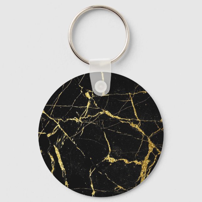 Porte-clés Marbre noir et or (Recto)