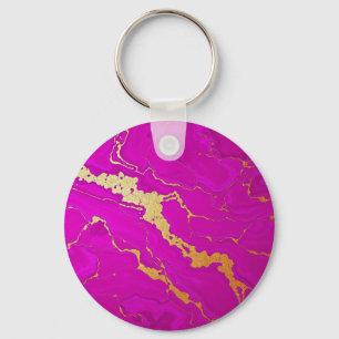Porte-clés Marbre rose et or glamour