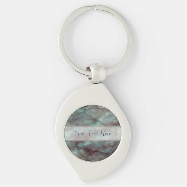 Porte-clés Marbre turquoise bleu et violet (Devant)