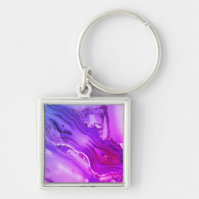 Porte-clés Marbre Violet Exotique  (Devant)