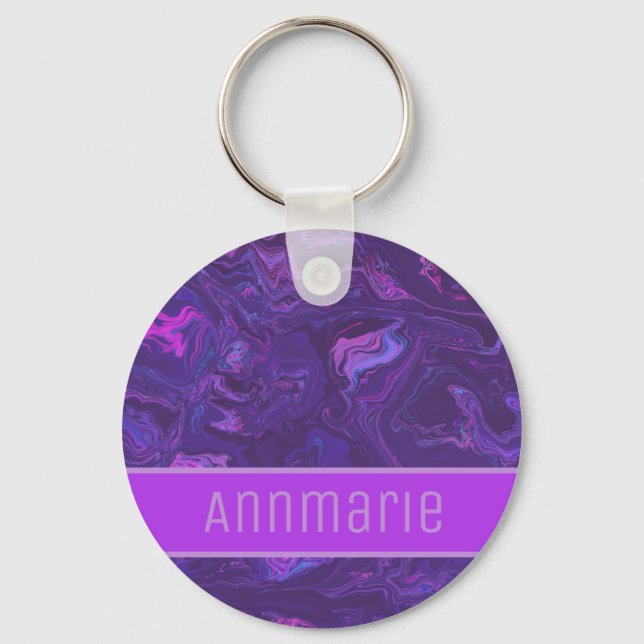 Porte-clés Marbre violet moderne Abstrait (Recto)