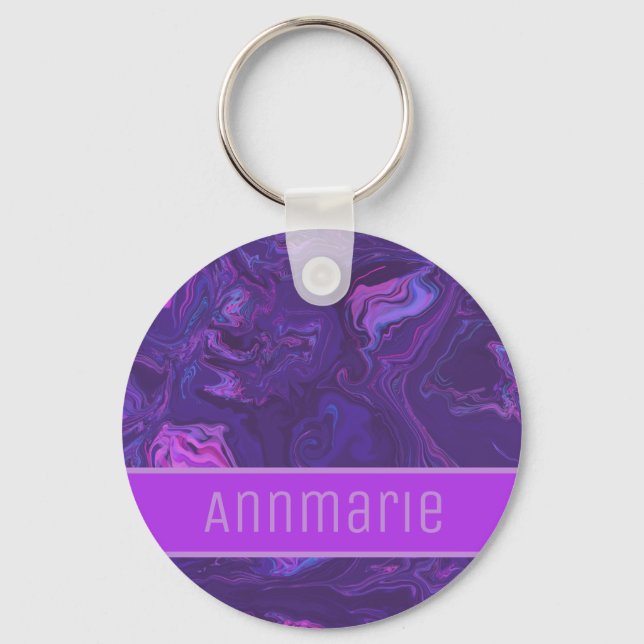 Porte-clés Marbre violet moderne Abstrait (Recto)