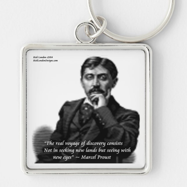 Porte-clés Marcel Proust & Citation célèbre (Devant)