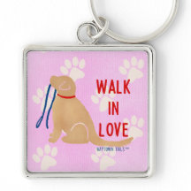 Marcher dans l'amour Golden Retriever Chien Rose M