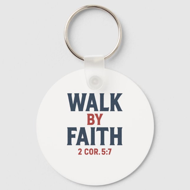 Porte-clés Marcher par la foi 2 Cor 5:7  (Recto)