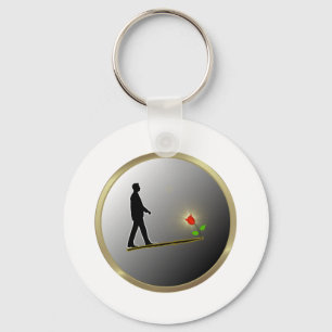 Porte-clés Marcher vers l'espoir silhouette minimaliste