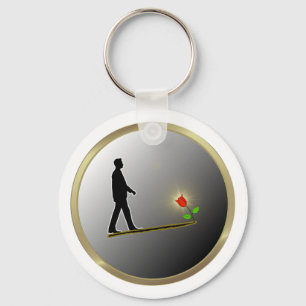 Porte-clés Marcher vers l'espoir silhouette minimaliste