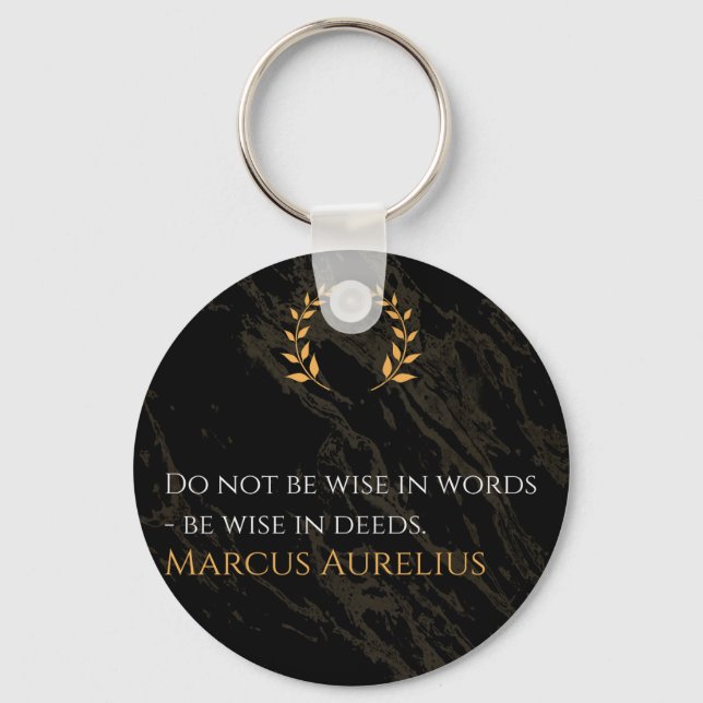 Porte-clés Marcus Aurelius's Wisdom: Actions Speak Louder Tha (Recto)