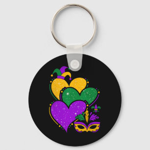 Porte-clés Mardi Gras Coeurs mignons Femmes Filles Enfants Vi