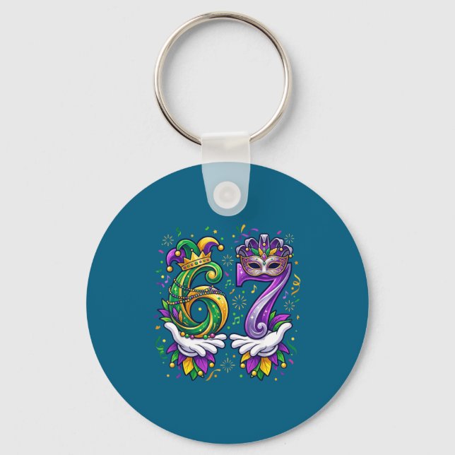 Porte-clés Mardi Gras drôle 67 Mème Six (Recto)