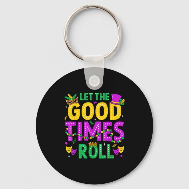 Porte-clés Mardi Gras Let The Good Times Roll Funny Men Women (Recto)