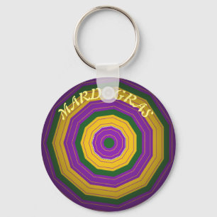 Porte-clés Mardi Gras, Mandala Motif coloré