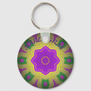 Porte-clés Mardi Gras, Mandala Motif coloré