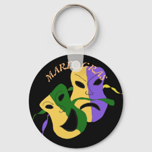 Porte-clés Mardi Gras Masque Tragique, Comique Coloré