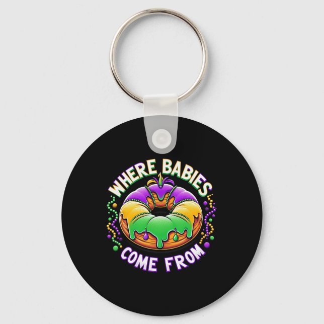 Porte-clés Mardi Gras Où Les Bybies Viennent Du King Cake 4 (Recto)