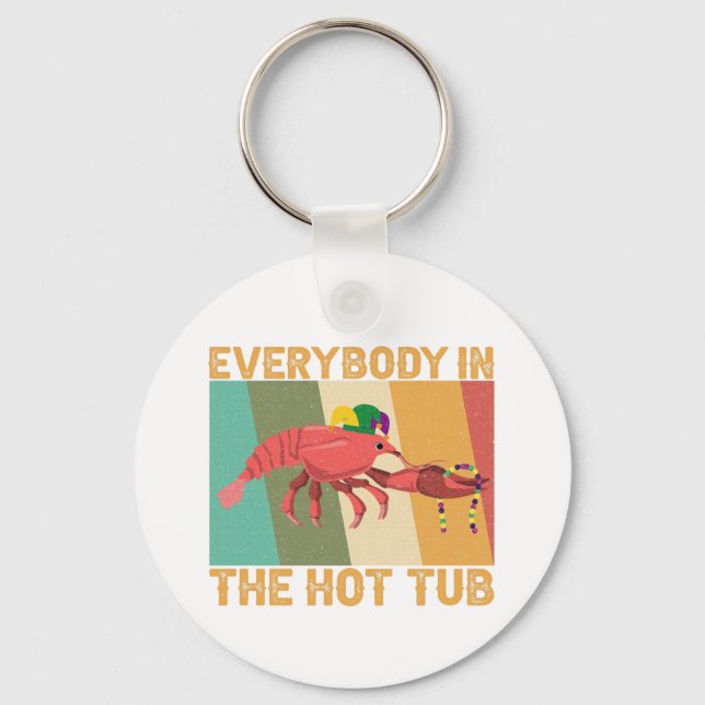 Porte-clés Mardi Gras Tout Le Monde Dans Le Bain À Remous (Recto)