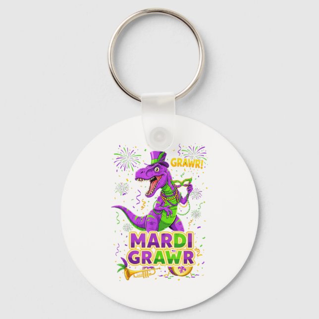 Porte-clés Mardi Grawr Rex Dino Gras Conception (Recto)