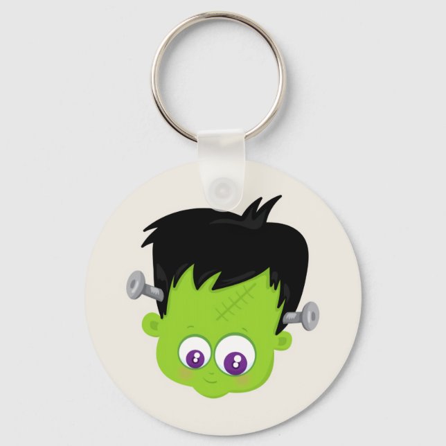 Porte-clés Mare Green Frankenstein Monster face Halloween (Recto)