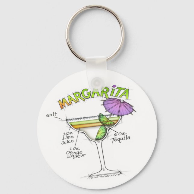 PORTE-CLÉS MARGARITA RECIPE COCKTAIL ART (Recto)