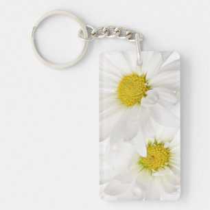 Porte-clés Marguerites blanches - modèle customisé de fleur