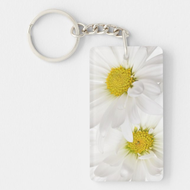 Porte-clés Marguerites blanches - modèle customisé de fleur (Devant)