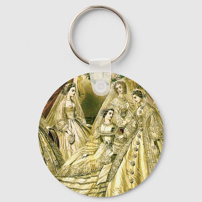 Porte-clés Mariage Antique de la Mariée (Recto)
