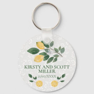 Porte-clés Mariage aux citrons siciliens aquarelle