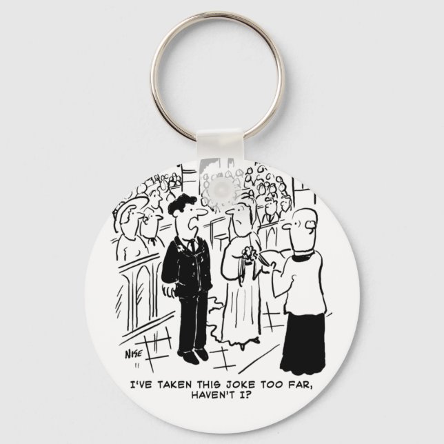 Porte-clés Mariage - Bridegroom Practical Joke Cartoon (Recto)