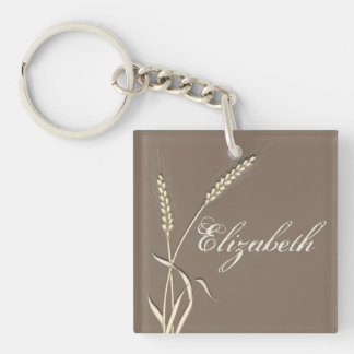 Porte-clés Mariage campagnard de blé à herbe simple