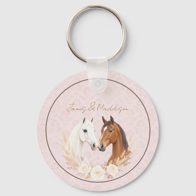 Porte-clés Mariage campagnard rustique Boho (Recto)