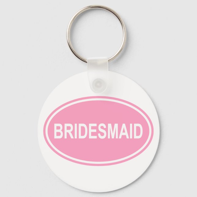 Porte-clés Mariage de Bridesmaid Oval Pink (Recto)