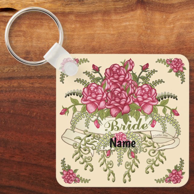 Porte-clés Mariage de la mariée de Roses (Recto)