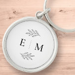 Porte-clés Mariage Élégant Chic Moderne Simple Chic Monogramm<br><div class="desc">Composé de simples lignes droites avec script cursif classique et typographie serif. Ces éléments sont simples,  intemporels et classiques. Il est conçu par White Paper Birch Co. exclusif pour Zazzle. Disponible ici : http://www.zazzle.com/store/whitepaperbirch</div>