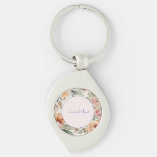 Porte-clés Mariage Élégant minimaliste classique floral