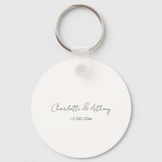 Porte-clés Mariage Élégante Calligraphie Créative Noir Blanc