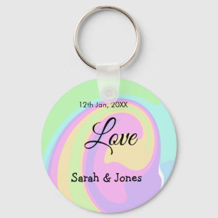 Porte-clés Mariage fiançailles couple coloré bohpattern